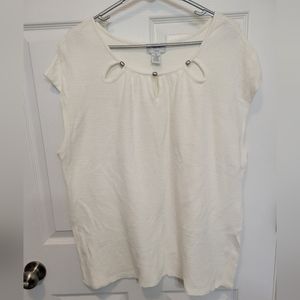 Women's 2x white sleeveless blouse